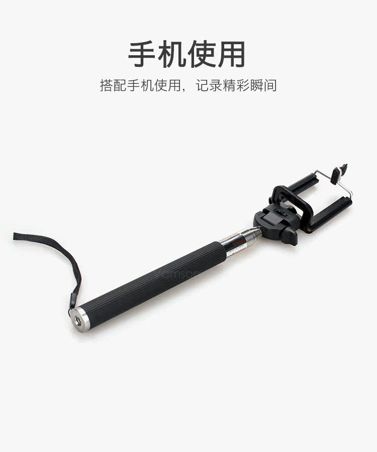 Dành cho Gopro Hero6 / 5/4 Ant nhỏ 4K + Điện thoại di động Selfie Stick Kính thiên văn Tay cầm phụ kiện Đen