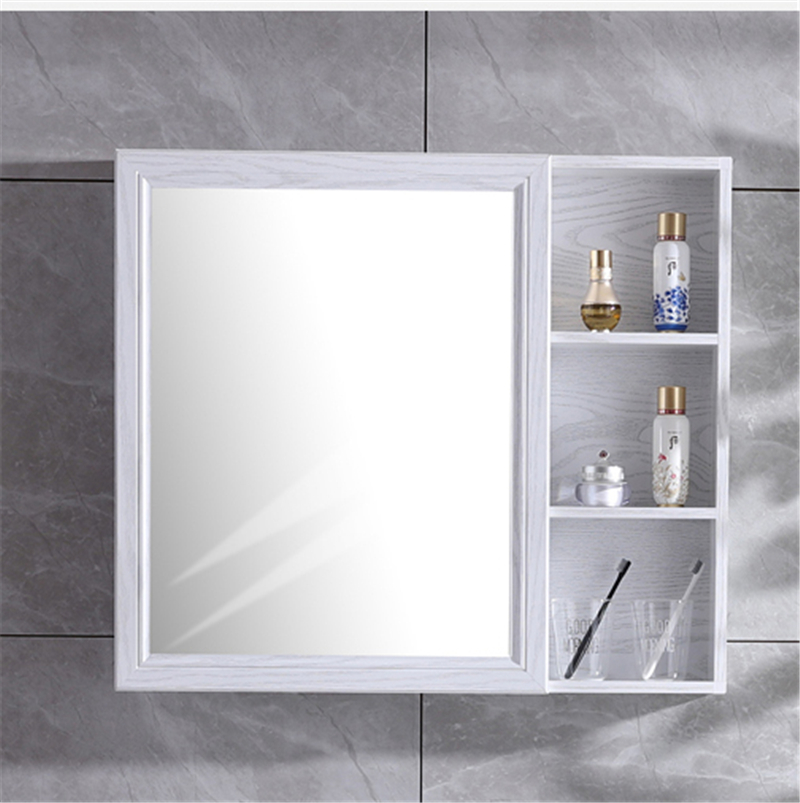 Nordic Space Aluminum Bathroom Mirror Cabinet Hanging Wall-Style Mirror Case Dressing Room Toilet Bathroom Bathroom mirror with shelf