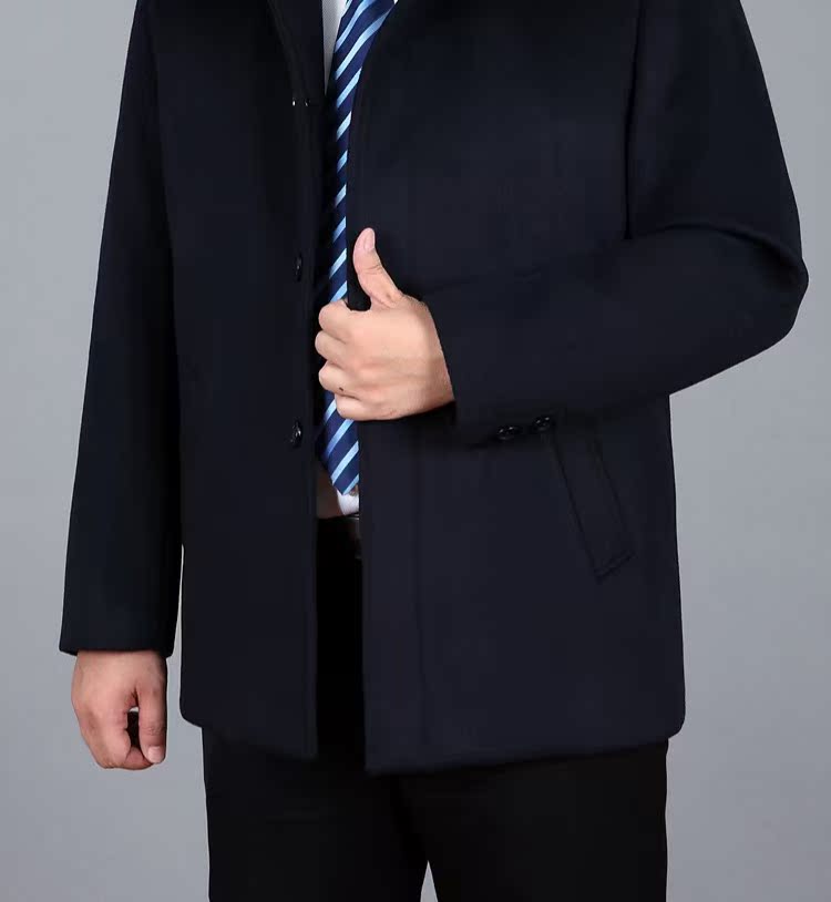 Áo len nam mùa thu và mùa đông Áo len trung niên cashmere mùa đông cha cộng với áo len ngắn nhung dày ao khoac nam
