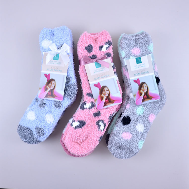 Export Order: Autumn and Winter Women's Coral Fleece Home Warm Socks, Mid-High Tube Home Floor Socks, Sleep Socks
