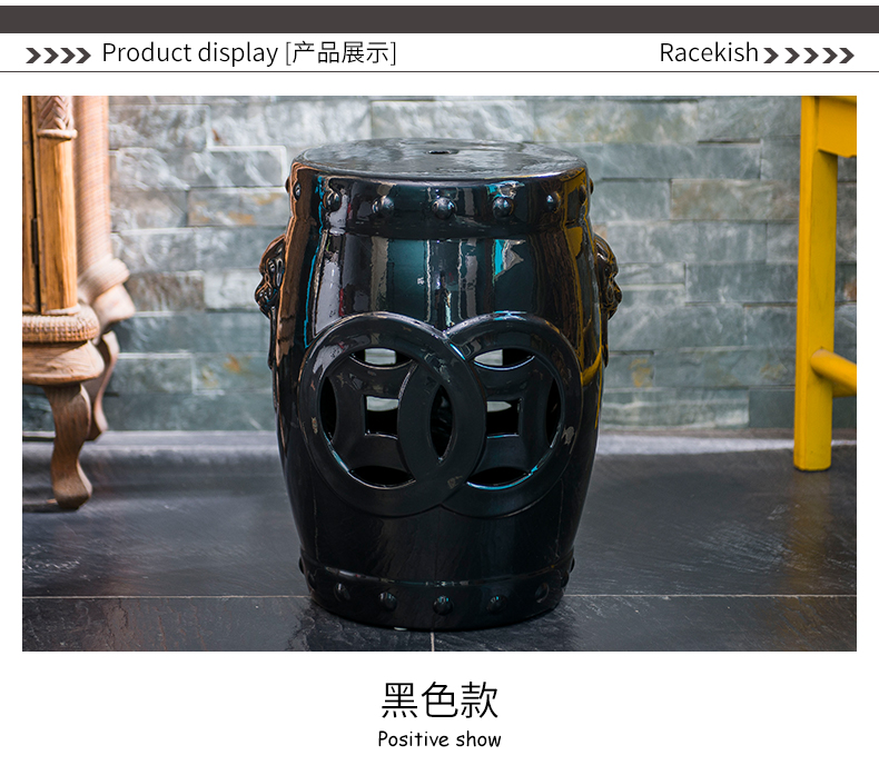Jingdezhen ceramic drum who hollow - out archaize sitting who round drum who furnishing articles of the new Chinese style household act the role ofing is tasted in porch shoe who