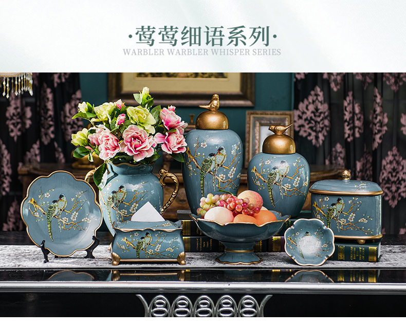European creative ceramic decoration plate sitting room decoration plate furnishing articles sat dish rack rich ancient frame plate decoration