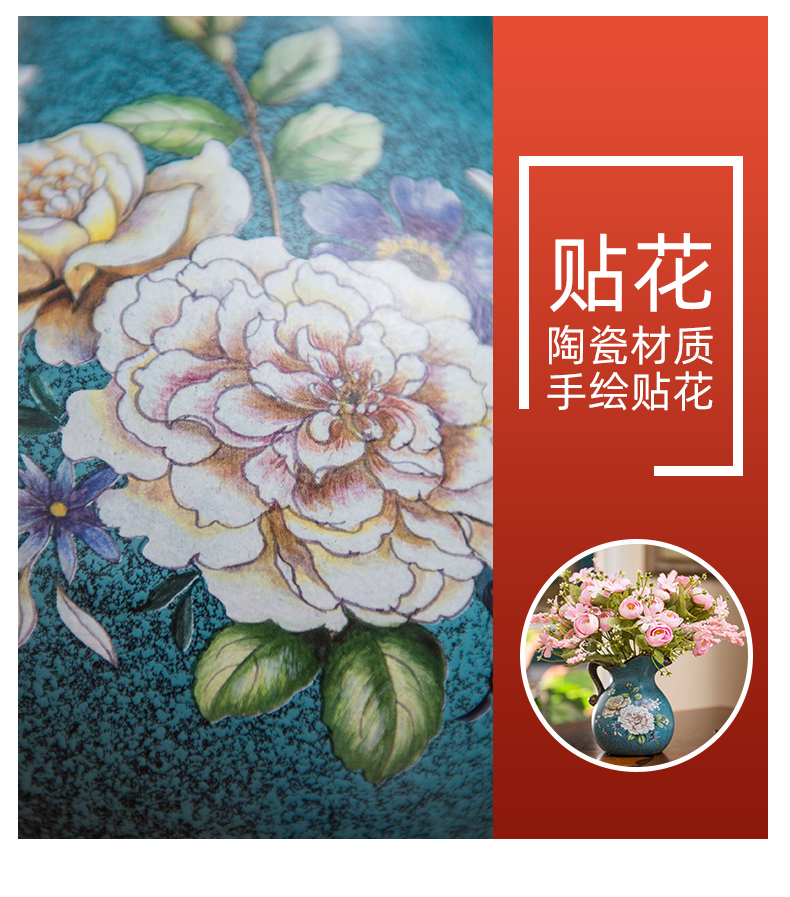 European rural floret bottle milk pot sitting room desktop flower arranging flowers ceramic dried flower simulation flowers floral suit furnishing articles
