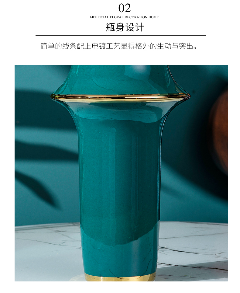 Light and decoration ceramics blackish green vase furnishing articles ideas of new Chinese style porch decorate the living room table dry flower, flower implement