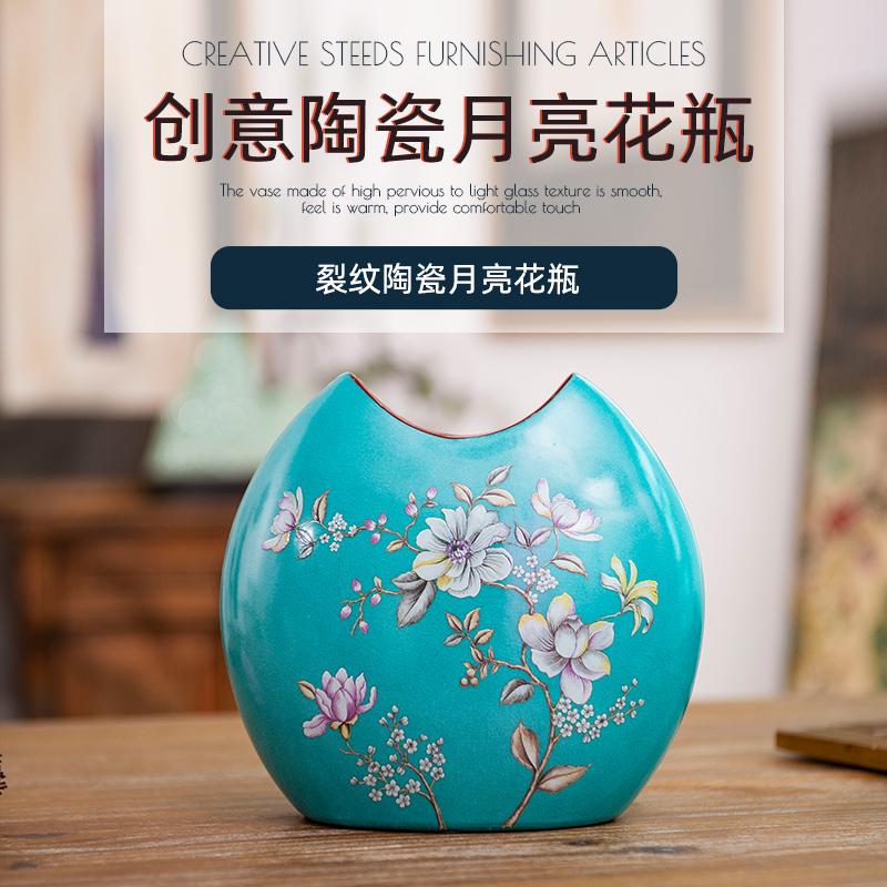 Ceramic vase furnishing articles living room dry flower flower flower arranging European simulation device mesa of home decoration vase furnishing articles