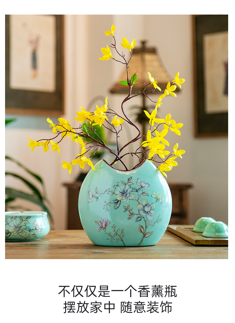 American ceramic vases, new Chinese style pastel flower arranging dried flowers flowers hydroponic flower implement the sitting room porch place decoration