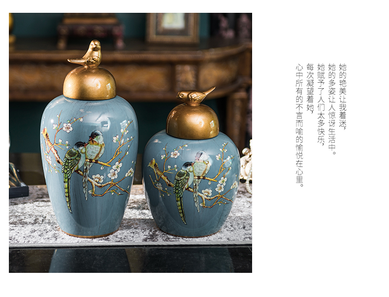 American pastoral ceramic storage tank sitting room between example of new Chinese style porch European household adornment the receive furnishing articles