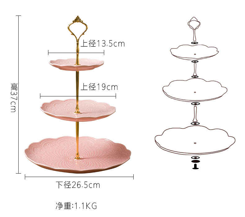 European ceramic compote afternoon tea heart plate of creative contracted furnishing articles home snacks fruit bowl