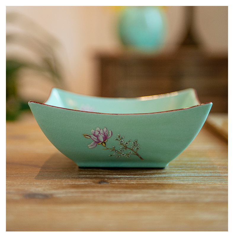 Creative ceramic dry fruit tray was home sitting room tea table table fruit bowl square 'lads' Mags' including nuts basin of snack plate furnishing articles