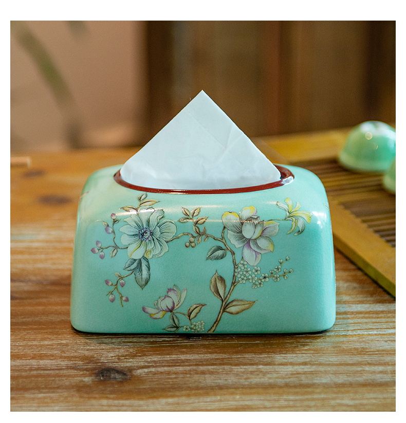 American tissue boxes sitting room tea table of the new Chinese style high temperature ceramic famille rose smoke box between example use the receive the case of a home stay facility