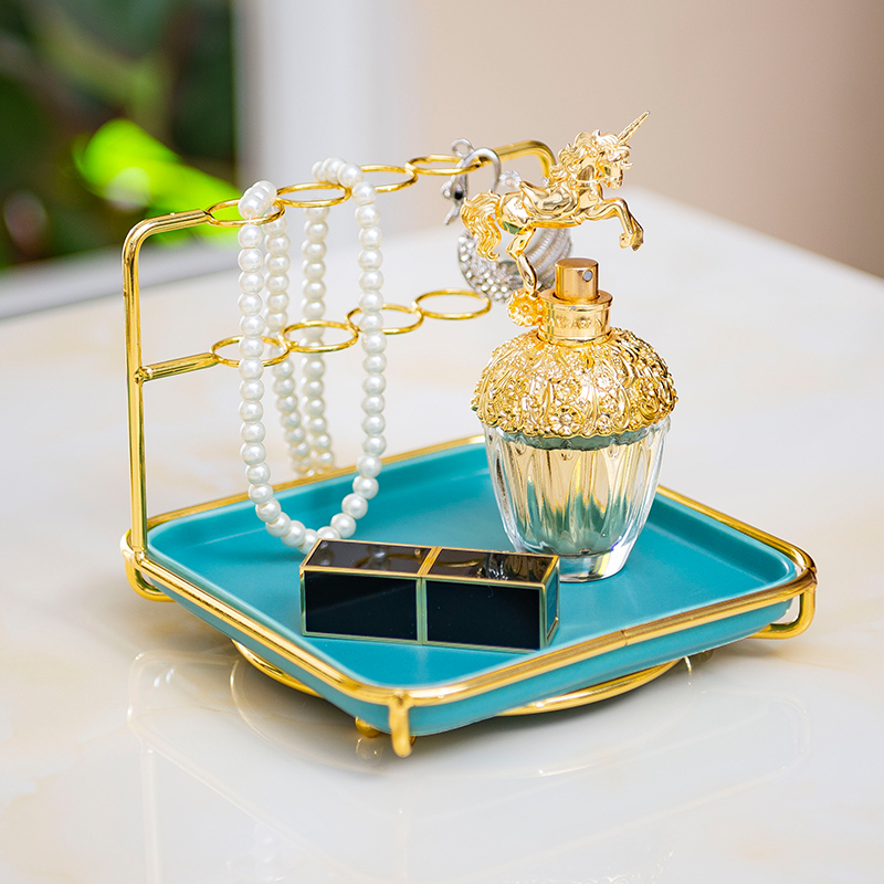 Nordic ceramic jewelry tray cosmetics boxes shelf brush desktop finishing double jewelry box