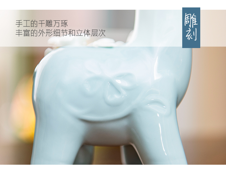 European creative ceramic three deer in furnishing articles contracted household decorates porch decorate TV ark, wedding gift decoration