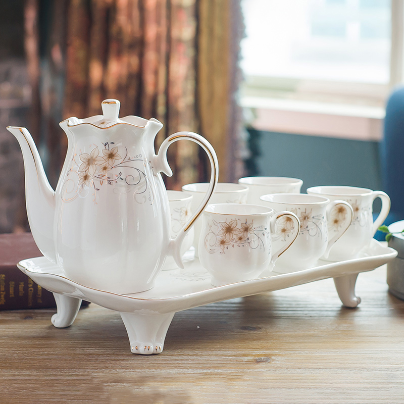 European coffee cup suit creative contracted English afternoon tea tea sets red cup dish of ceramic tea set