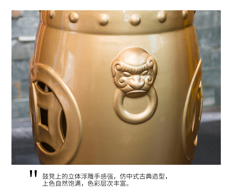Jingdezhen ceramic drum who hollow - out archaize sitting who round drum who furnishing articles of the new Chinese style household act the role ofing is tasted in porch shoe who