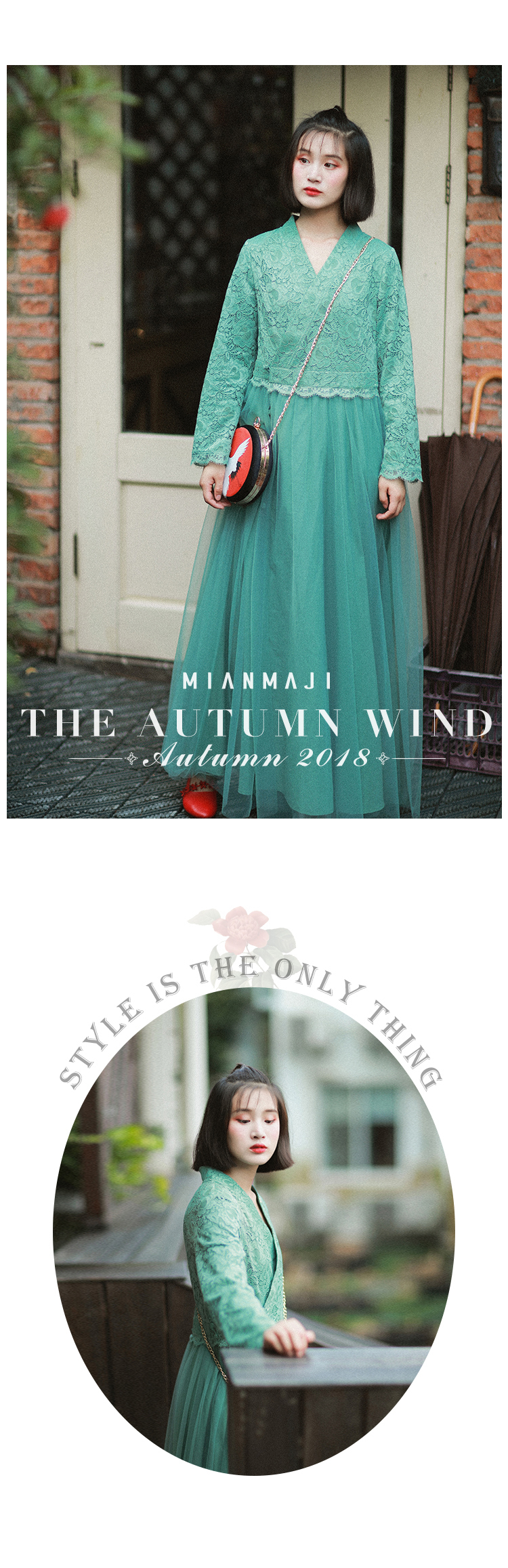 Cotton and linen 2018 mùa thu mới văn học retro cổ áo Hanfu cải tiến ren dài trench coat Áo khoác mỏng nữ áo khoác thể thao nữ