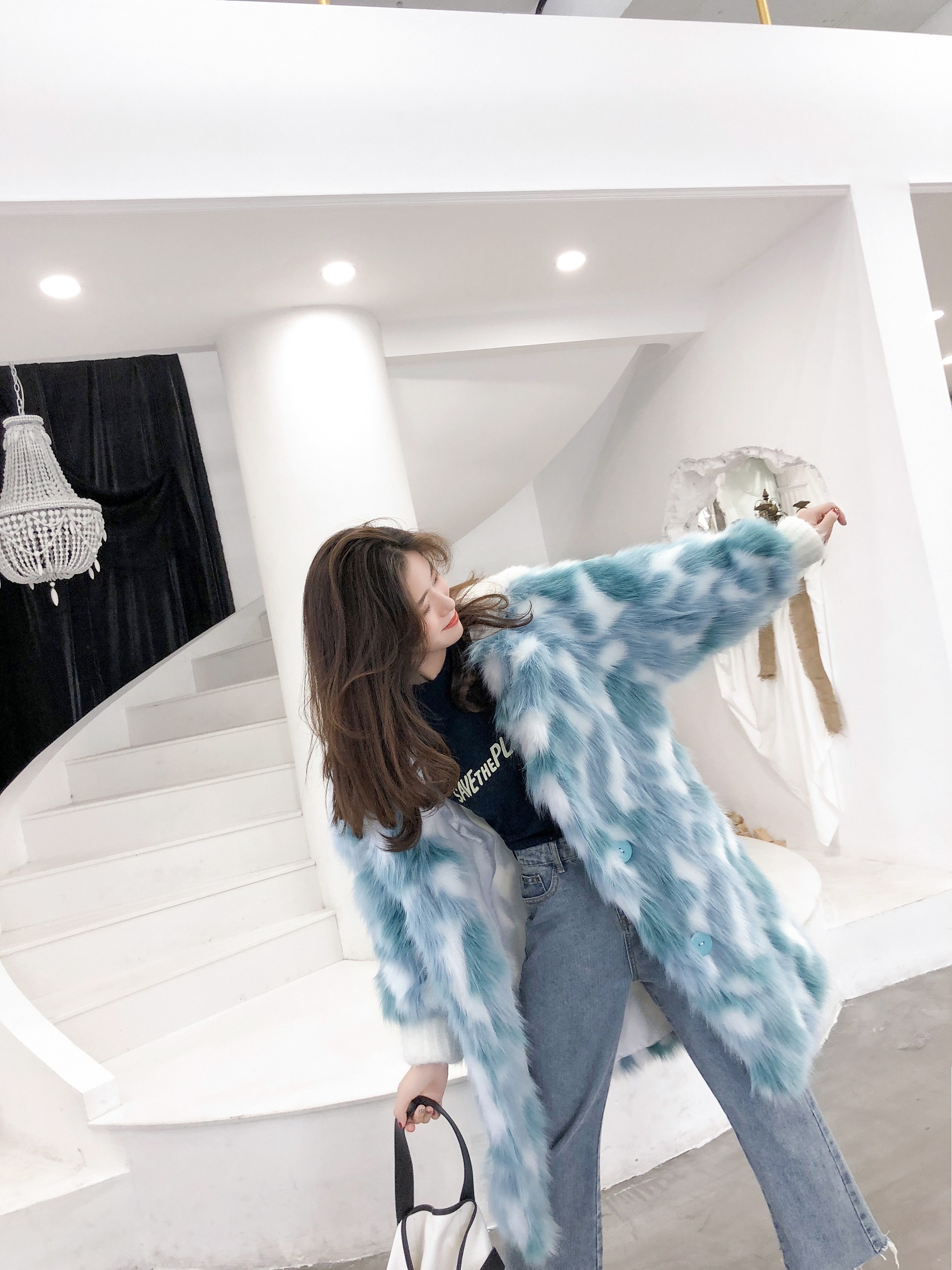 Áo khoác lông có thể tháo rời áo lông zara