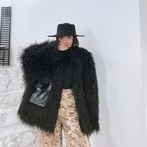 Plush coat women 2019 New imitation beach wool long wool wool loose lamb coat plus cotton coat women