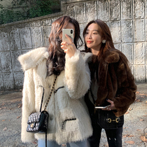 2020 Winter new fur coat big lapel ring ring wool imitation lamb wool thick loose small fur coat