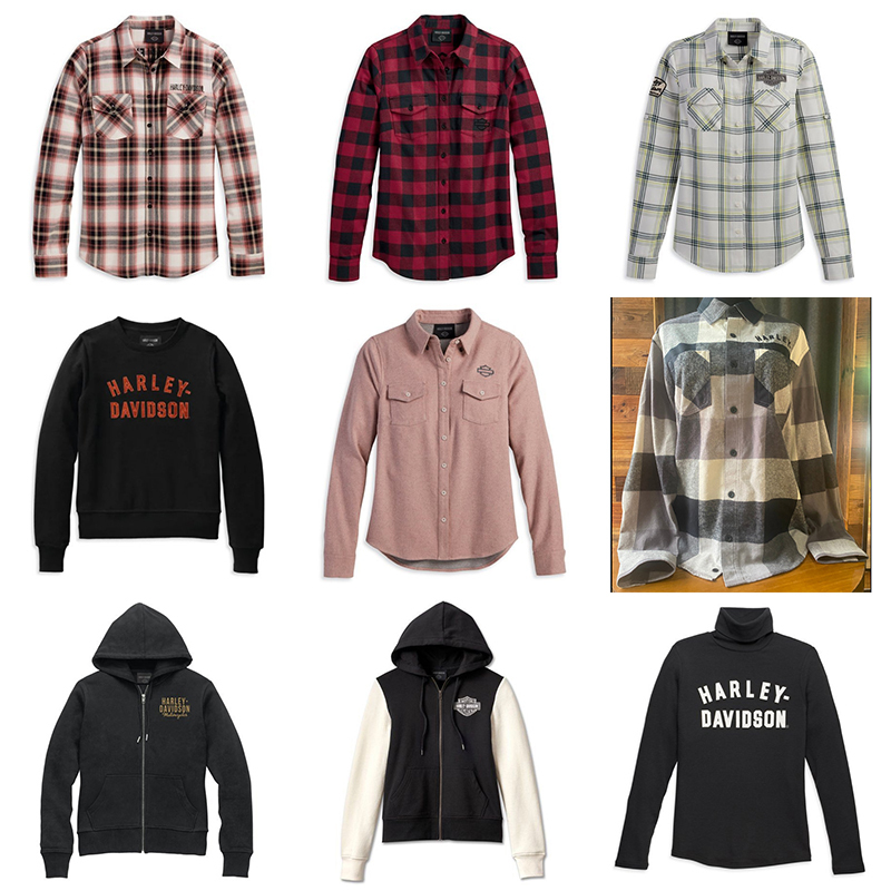 Harley-Davidson Cycling Zip-Up Hoodie Flannel Shirt Jacket Women's Long-Sleeve Crew Neck Pullover Harley-Davidson Cycling Zip-Up Hoodie Flannel Shirt Jacket Women's Long-Sleeve Crew Neck Pullover
