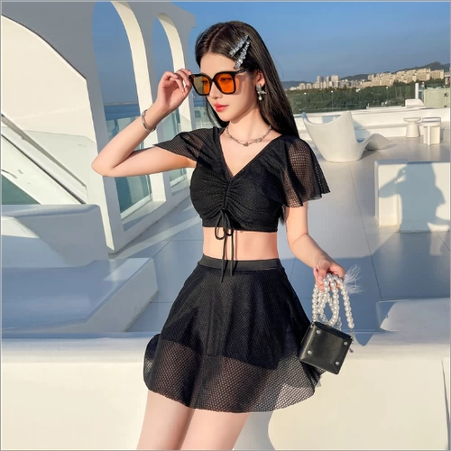 Раздельный комплект для школьников, купальник, в корейском стиле, простой и элегантный дизайн, по фигуре