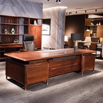 New Chinese style solid wood office desk and chair combination boss desk executive desk ebony wood presidents room North American black walnut furniture