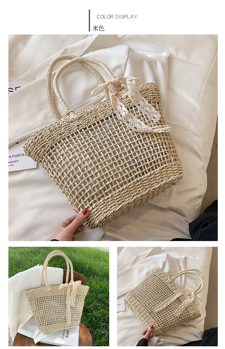 fashion hollow straw woven single shoulder large capacity bagpicture1