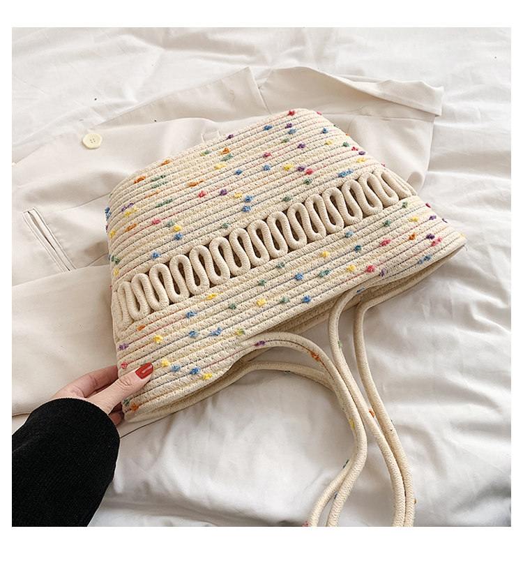 750g Weight Open Closure Type Single Shoulder Strap Strap Type Women's Medium Spring&summer Cotton Fashion Straw Bag