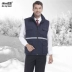Áo vest cotton khóa kéo đám cưới giản dị vest kỹ thuật ngoài trời vest công sở vest vest đa túi áo khoác nam giả vest Áo vest cotton