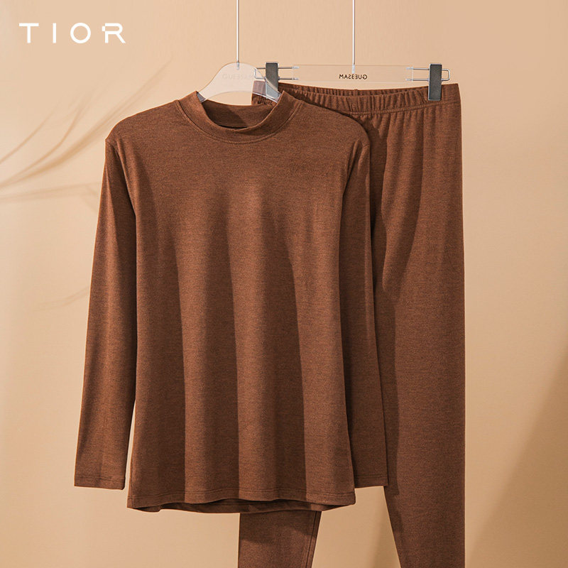 TIOR DD11003 caffeine brushed men's set - small turtleneck