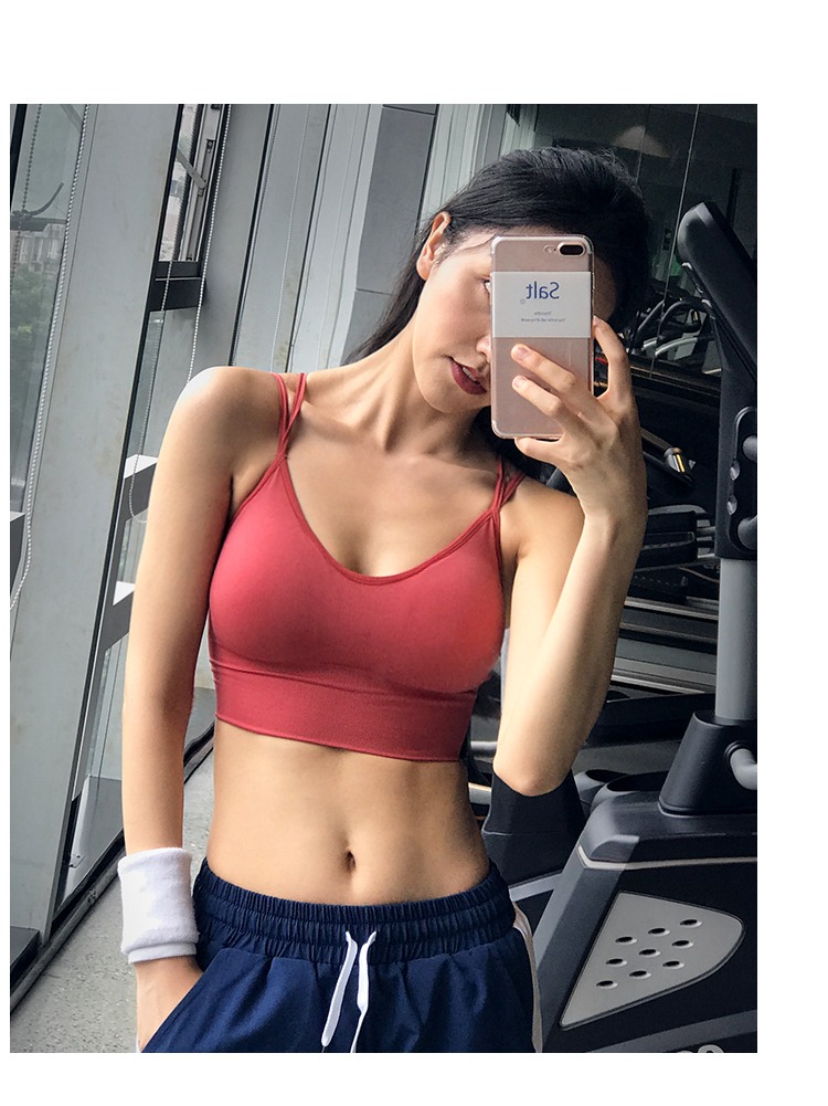 Làm đẹp trở lại đồ lót thể thao nữ chống sốc tập hợp khuôn mẫu mỏng phần không có vòng thép áo ngực tập thể dục yoga bra - Đồ lót thể thao áo ngực chạy bộ