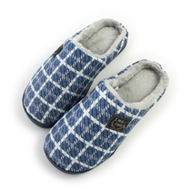 Guy Yun New Grid Hairy Knitting Household Slippers Mens Englishness FM 19212
