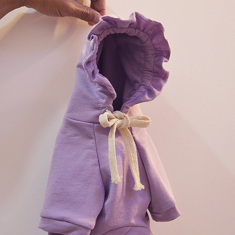 Cat autumn and winter sweater pajamas teddy bear dog super beautiful lilac pet lace hat cute clothes