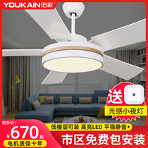 New Nordic ceiling fan lamp fan lamp modern simple living room bedroom dining room with light electric fan lamp fan chandelier