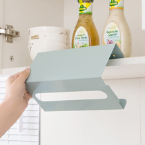 Kitchen towel rack non-perforated iron paper holder household napkin creative hanger cabinet door drawing box wall hanging