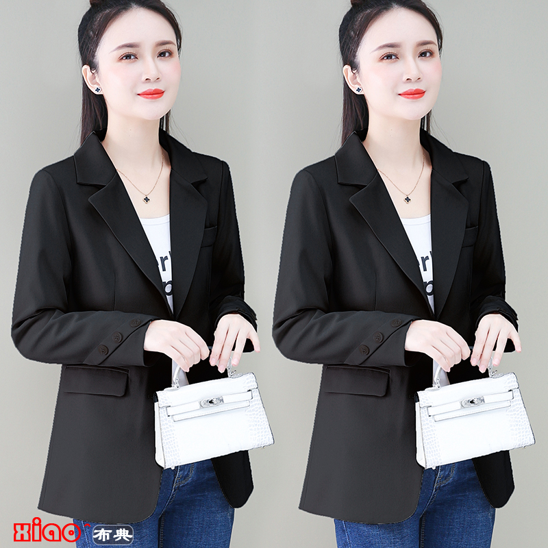 Black small suit jacket women's 2021 new fashion temperament small man high-quality suit spring and summer casual top