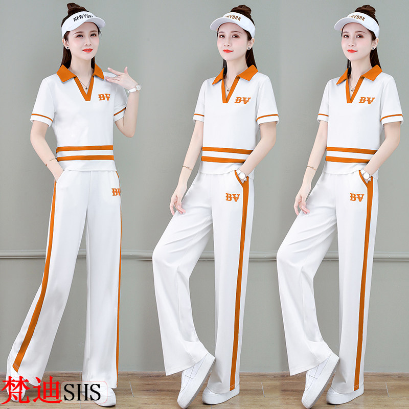 High-end celebrity sports suit female student small age-reducing fashion two-piece summer salt system girl casual wear