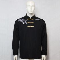 Tai Chi clothing Chinese stand collar long sleeve T-shirt embroidery Tai Chi martial arts T-shirt men and women same style