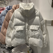 White down jacket womens 2021 new winter design sense niche white duck down short short small bread jacket