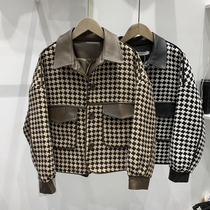 Fashionable houndstooth small fragrant wind short coat female 2022 early autumn new temperament goddess fan age-reducing foreign style jacket