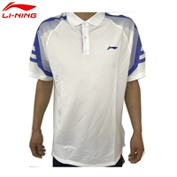 Li Ning Men Series cầu lông thể thao thời trang và thi đấu giải trí Áo thun ngắn tay áo thun AAYK095-4 - Áo phông thể thao áo phông lining