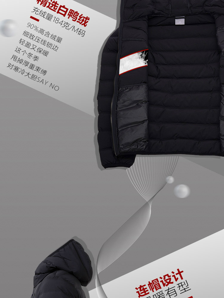 Li Ning thể thao cuộc sống hàng loạt nam mùa đông ấm ngắn xuống áo khoác trùm đầu AYMM155 áo phao cao cấp