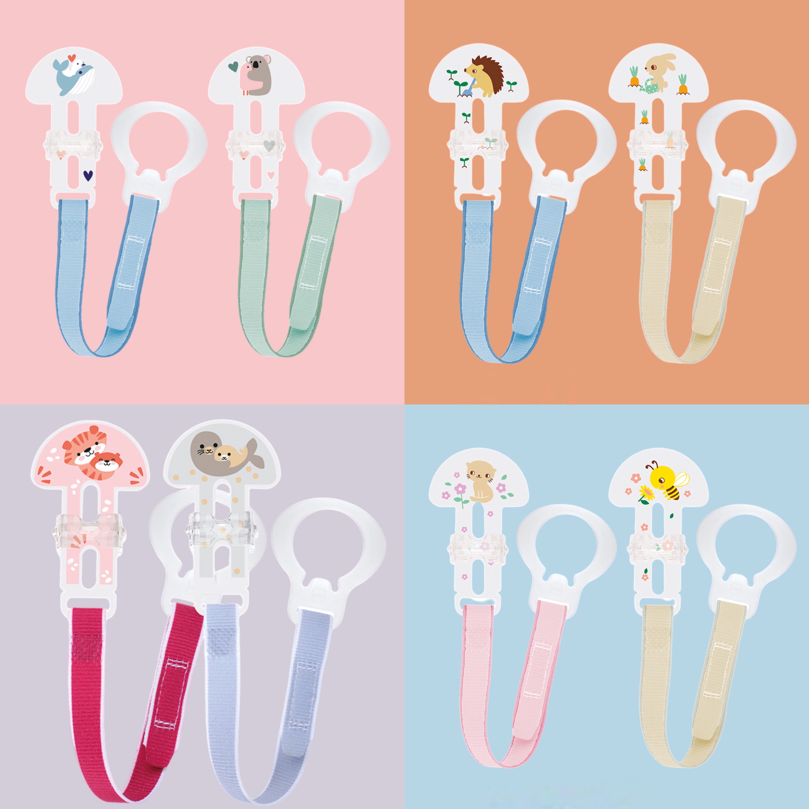 UK MAM appeasement pacifier chain buckle Meiammeng baby adjustable for anti-drop hanging rope chain cingulum a box of two-Taobao