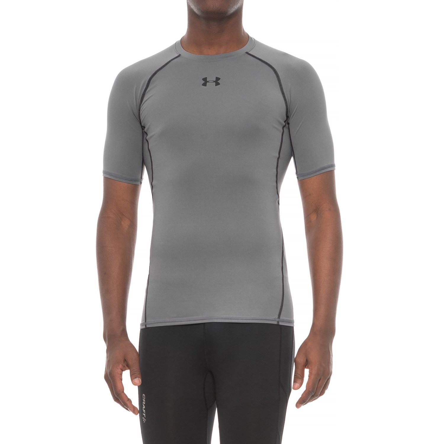 Spot Under Armour UA Anderma Elastic Tight Body Fitness Short Sleeve T-shirt Male thermal equipment