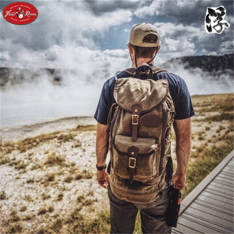 Frost River Glacier Outdoor 820 Peak Mainland Travel Double Shoulder Waffin Wax Bucket Backpack