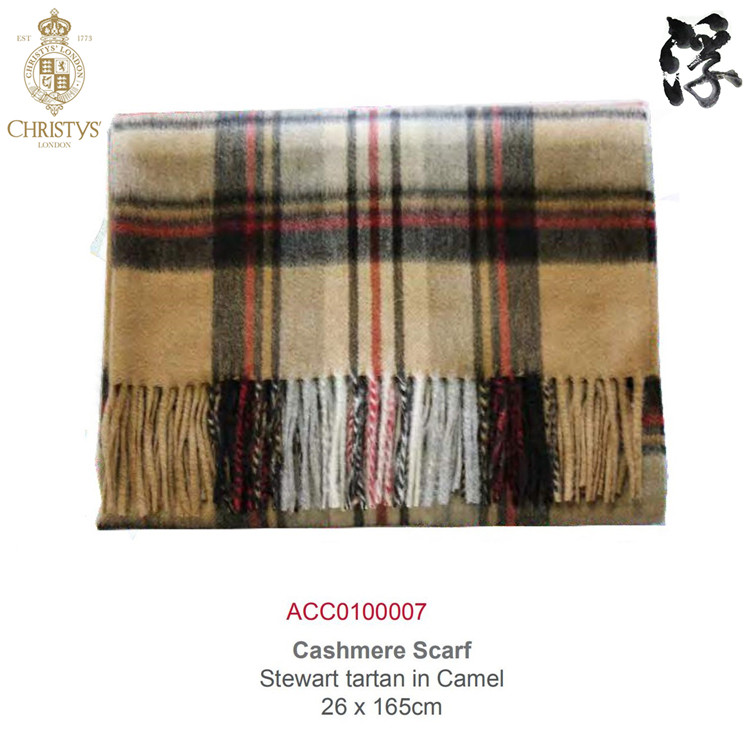 UK Christys Christi TARTEN Cashmere Scottish plaid pure cashmere suede scarves 
