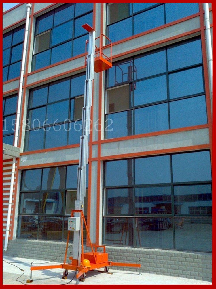 Simple 46 8 10 meters aluminum alloy lifting platform electric 220 380 volts small shopping mall mobile aerial work