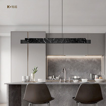 Minimalist restaurant Artistic chandelier Nordic postmodern designer Dining table bar Marble long strip light luxury lamps