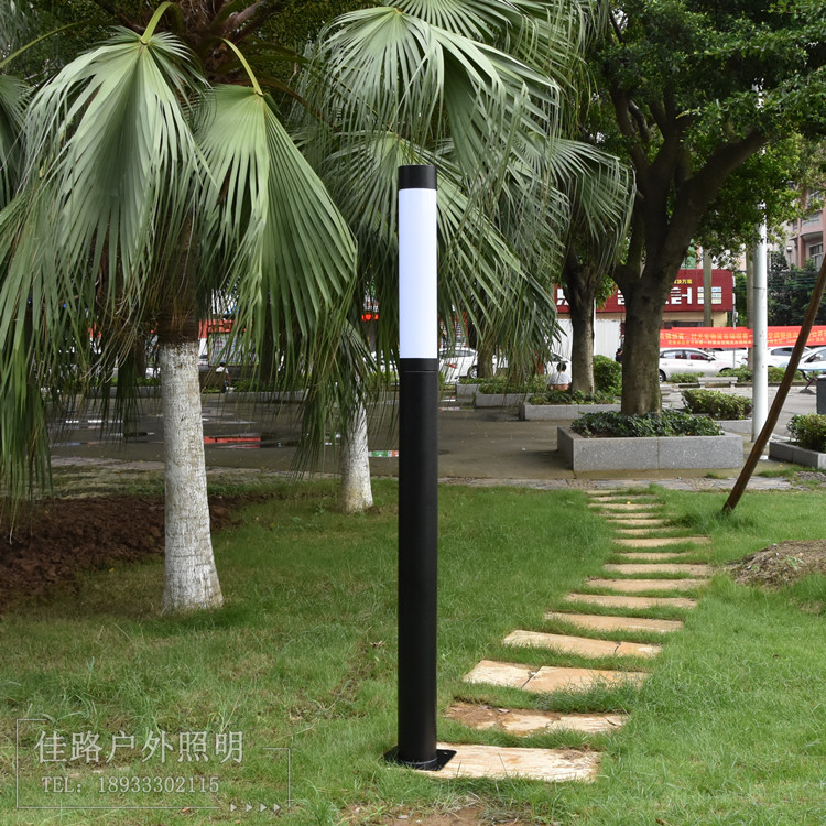 Simple stainless steel landscape lamp post 4 meters high LED garden light park square community outdoor grass garden villa