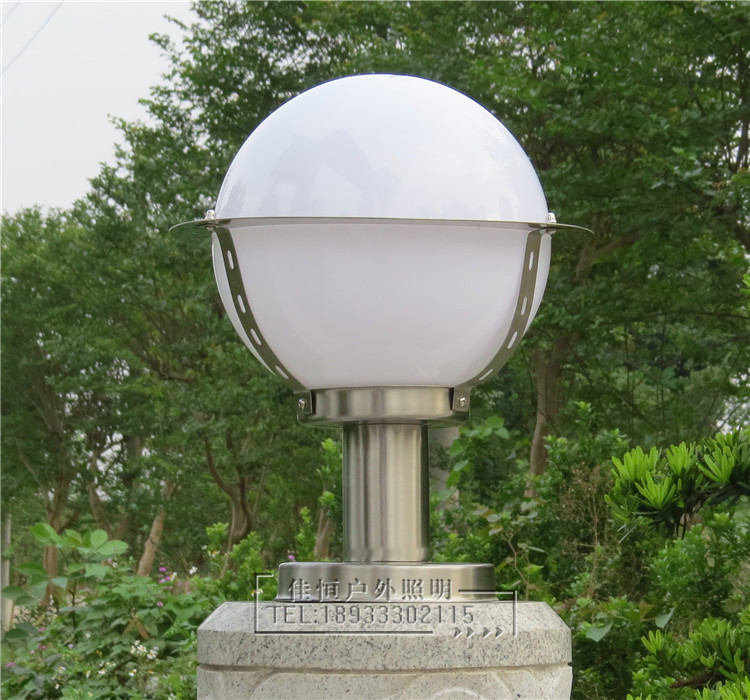OUTDOOR COLUMN HEAD LAMP WALL LAMP LIGHT STREET LAMP DOOR COLUMN LAMP STAINLESS STEEL LAMP COURTYARD 220V FLOODLIGHT GRASS TERRACE LAMP WATERPROOF