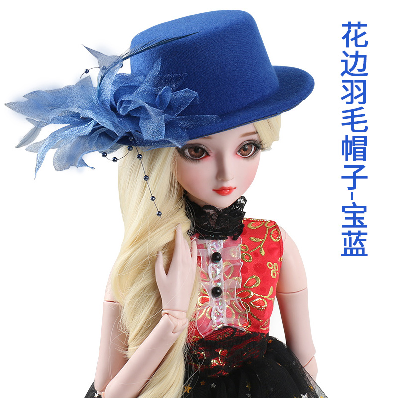 Bé yêu 60 cm búp bê BJDSD Royal Court hat ba điểm bé mũ trang phục phụ kiện trang sức đầu bup bê chi bi